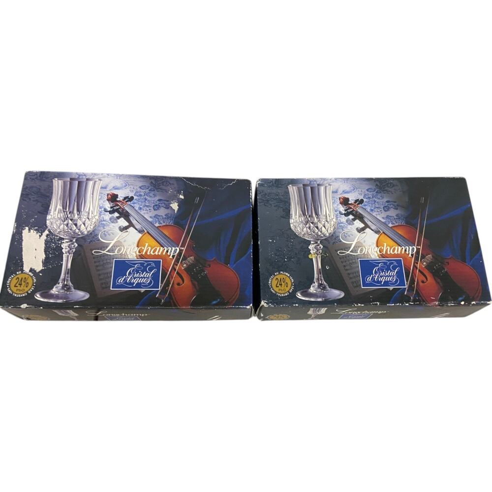 Cristal D'Arques Longchamp Liqueur Wine Goblet Glasses 2 Oz Set of 8